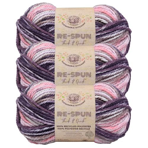 Image of Lion Brand Yarn, Re-Spun T&Q Yarn, Mixed Berries, Multicolor, 3 Pack