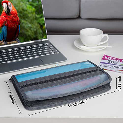 Nafy Small Accordian File Organizer, A5 Check Size 13 Pockets Coupon Receipt Holder Organizer With Zipper, 11X7 Inches Accordion Expanding Folder Wallet For Coupon, Receipt, Bills, Cash(Blue) #TOP6