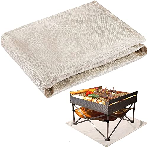 39" X 39" Fireproof Mat For Fire Pit Mats For Under Fire Pit Mat Grill Mats For Outdoor Grill Deck Protector Fire Mat Deck Patio Wood Stove Bbq Camping Tent Lawn Resistant Floor Heat Pad Proof Blanket #TOP13