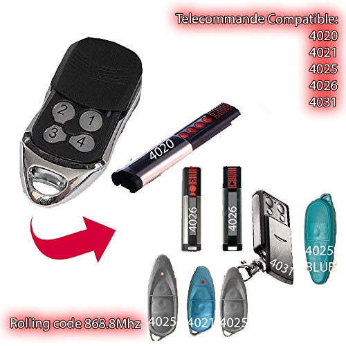 Télécommande pour portail de garage Sommer - 868 MHz - Émetteur radio 4020, 4026, 4031