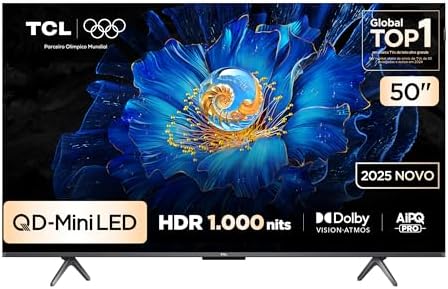 Smart TV TCL 50 Polegadas QLED Mini LED 4K C6KS WiFi Bluetooth Go...