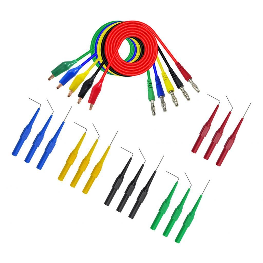 4mm Banana Plug to Clip Test Leads Silicone Testing Wire W/Test Probe