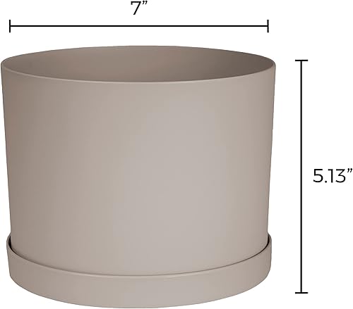 Miniatura 2 de Bloem Mathers - Maceta con bandeja para platillo de 6 pulgadas, color beige