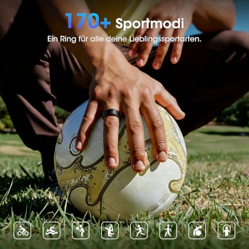 BANLVS Smart Watch Ring für Herren Damen, Fitness Ring mit 24/7 Herzfrequenz HRV, SpO2 Schlaf Temp, 176 Sportmodi… – Ansicht 5