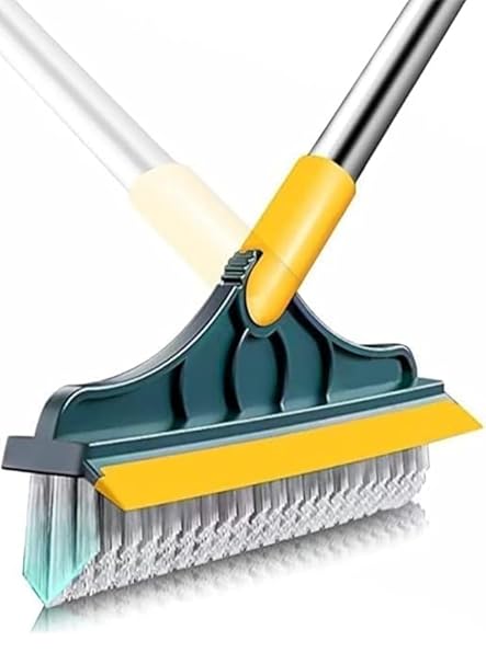 Biktarvy Bathroom Cleaning Brush with Wiper Upgraded 3 in 1 Toilet Brush Bathroom Brush with Long Handle 180 degree Rotate Bathroom Floor Cleaning Brush Bathroom Cleaning Accessories (Multicolor)