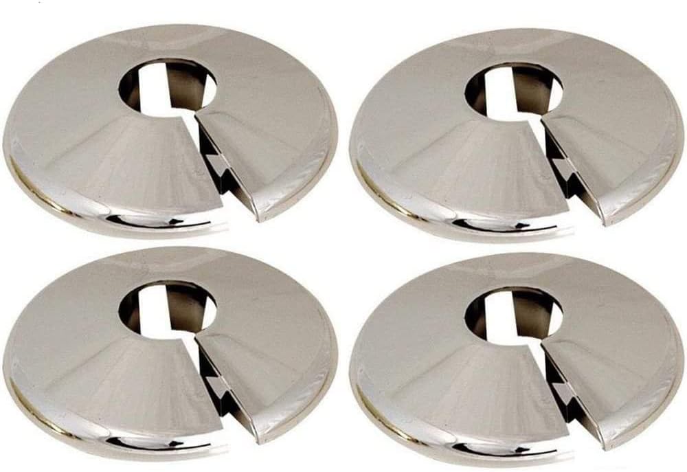 2 Chrome 15mm Radiator Pipe Hole Collars Cover Radsnaps
