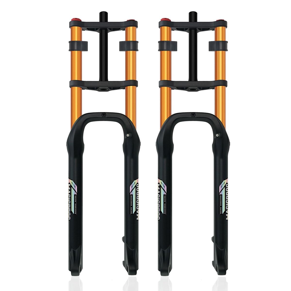 WIQUYBML 20/26 Inch Fat Mountain Bike Fork 4.0" Tire Snow Travel 190mm 1-1/8" Straight Double Shoulder Downhill Air 9 * 135mm QR Damping Adjust For Electric Front