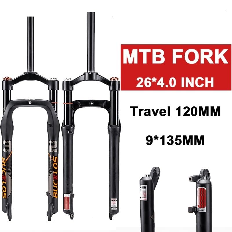 Federgabel 26 * 4,0 Luftfederung Fat Gabel Fahrrad for Strand Bike Reise 120mm Manuelle Lockout Fahrrad Gabel 9 * 135mm Gabel Radfahren Teil Fahrradgabel