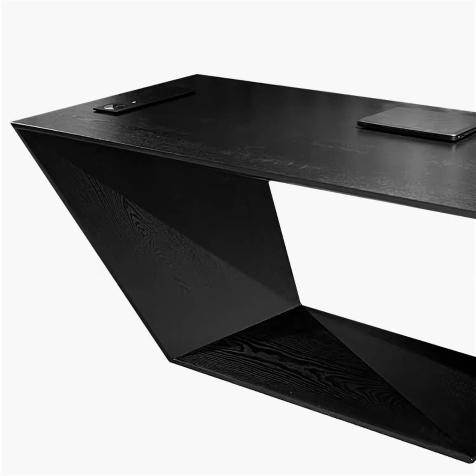 Postazione di lavoro per PC Scrivania da ufficio nera, moderna postazione di lavoro in legno con struttura robusta(L)