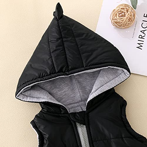 Toddler Baby Boys Girls 3D Dinosaur Puffer Vest Cotton Lined Sleeveless Hooded Jacket Kids Fall Winter Waistcoat3