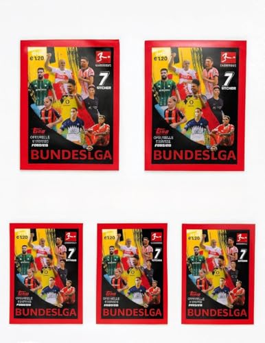 Topps Bundesliga Sticker 2025/26 5er Pack | 35 Sticker | Offizielle Fußball-Sammelkollektion