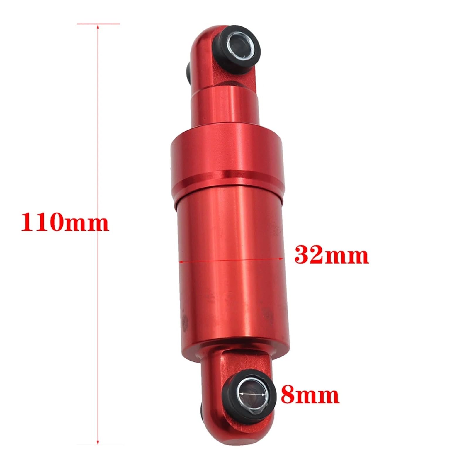 1 par de amortiguadores Traseros for Scooter de 110 mm compatibles con Las Piezas de Repuesto de amortiguación de Rebote de Resorte del Scooter eléctrico KUGOO M4(Red)