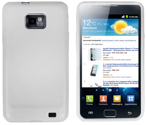 mumbi Funda Compatible con Samsung Galaxy S2 Caja del teléfono móvil, Blanco