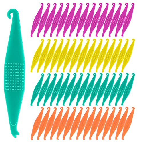 QUACOWW 60 Pieces Dental Elastic Rubber Bands Placers for Braces Disposable Plastic Orthodontic Elastic Placers Invisible Braces Tooth Cleaning Oral Care(4 Color)
