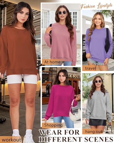 Sweatshirt for Women, Casual Crewneck Sweatshirts Women Loose Fit Long Sleeve Pullover Tops Cute Soft Shirt - Image 7