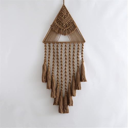 Miniatura 4 de Tapiz colgante de algodón tejido de macramé, decoración de pared hecha a mano, tapiz para decoración de pared del hogar, frontón de pared de 10.5 x