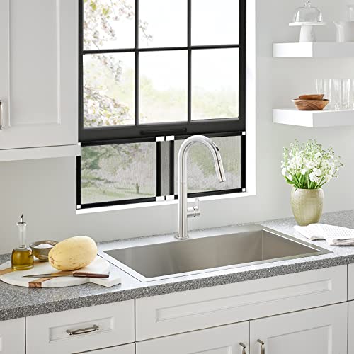 Yoochee Expandable Window Screen, Adjustable Window Screen, Replacement Window Screens With Frame, Durable Replacement Screen Mesh For Window (15" H X 21" - 40" W, Black, Pack Of 2) #TOP5