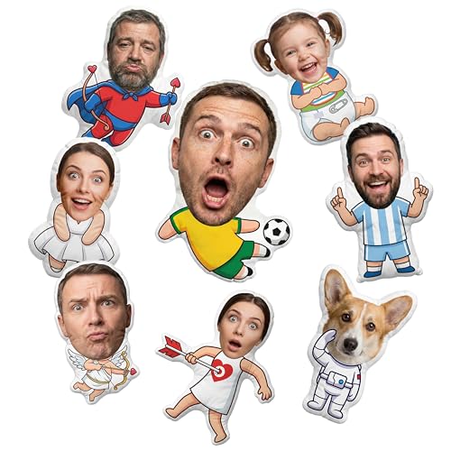 bccpnl Personalized Face Plush Doll, Custom Photo Pillow for...