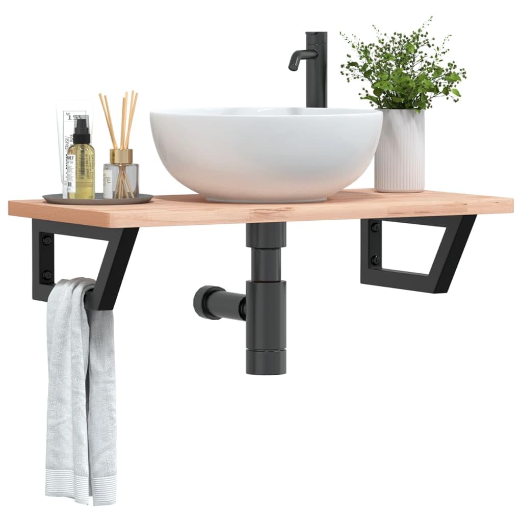 Soportes de Estante para Lavabo 2 Unidades Trapecio Acero Negro, Soportes de Pared para Baño y Cocina, Estantes Flotantes de Almacenamiento y Exhibición, Diseño Práctico