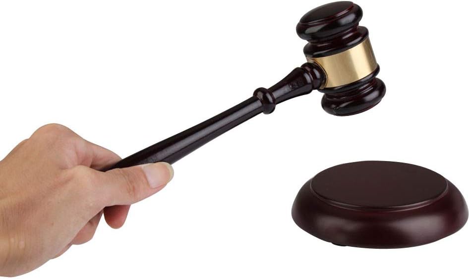– 10.4 Inch Wooden Gavel and Block, Gavel Set Desk Display for Lawyer Judge Auction, Handmade Custom Polished Knob and Block Sound