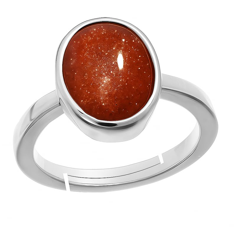 Bague en pierre de soleil premium faite main en Panchdhatu ajustable