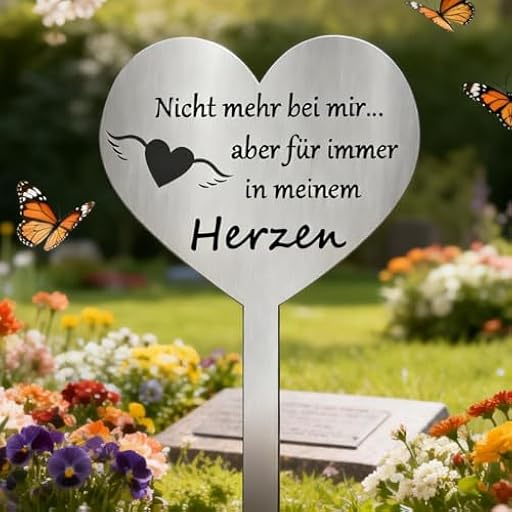 Adorno Funerario Resistente A La Intemperie Corazón, Metal Decoración Funeraria Con Inscripción, Decoración Para Cementerio Inerte para Exteriores, Jardín Y Cementerio | Ya disponible en tu tienda friki favorita! En mundofriki.es!