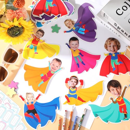 Image of gisgfim 80Pcs Super Theme Hero Cutouts Back to School Decorations Bulletin Board Heroes Paper Cut-Outs Classroom Decor for Boy Girl DIY Craft Photo Wall Door Kindergarten Preschool Party Favor Supply