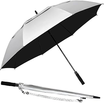 RUMBRELLA 55/62 Inch Golf Umbrella Windproof Large Double Canopy for Rain