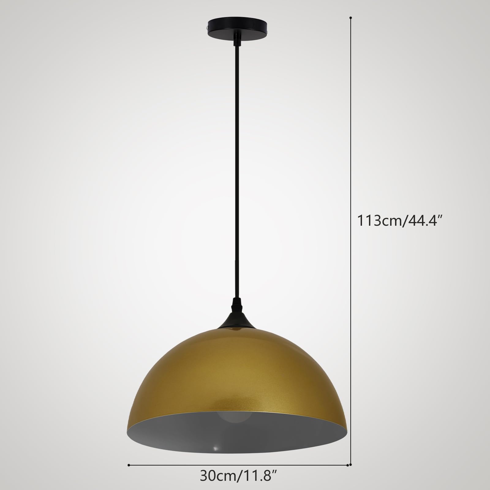 Tomshine Nowoczesne złote żelazne żyrandole, dwa zestawy półokrągłych żyrandoli, Ø 30 cm, wzornictwo przemysłowe, podstawa E27, nadaje się do kuchni, jadalni, salonu i korytarza