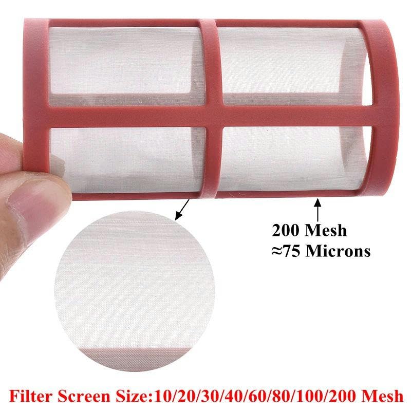 Juego de filtros de riego de jardín de 5 piezas de malla de acero inoxidable de 10 a 200 para accesorios de cocina, uso doméstico y exterior, fácil de limpiar, filtración eficiente