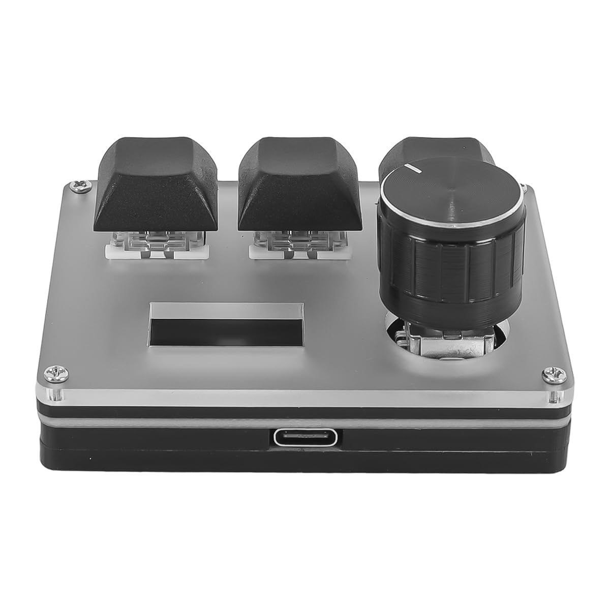O3C++ OSU Tastiera Tri-Keyboard con interruttori lineari magnetici Hall a grilletto rapido, manopola di Regolazione e Schermo per PC e Mac (Nero)