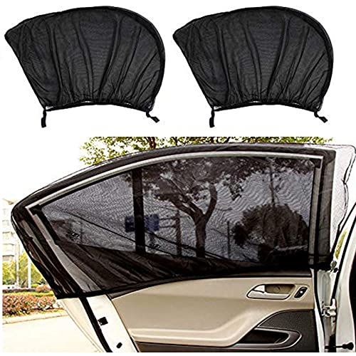 Videopup Universal Car Side Window Sun Shade, 2Pcs Car Front Window Sunshade Cover + 2Pcs Curved Rear Window Sunshade Cover #TOP3