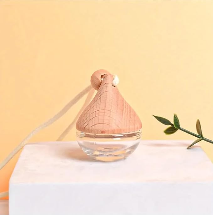 Vitior Car Hanging Air Diffuser Clear Glass Essential Oil Empty Bottle in 8 ml.(1 Pcs)