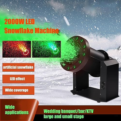Máquina de nieve LED de 2000 W con 12 luces RGB, efecto escénico silencioso y colorido para Navidad, bodas y fiestas miniatura 2