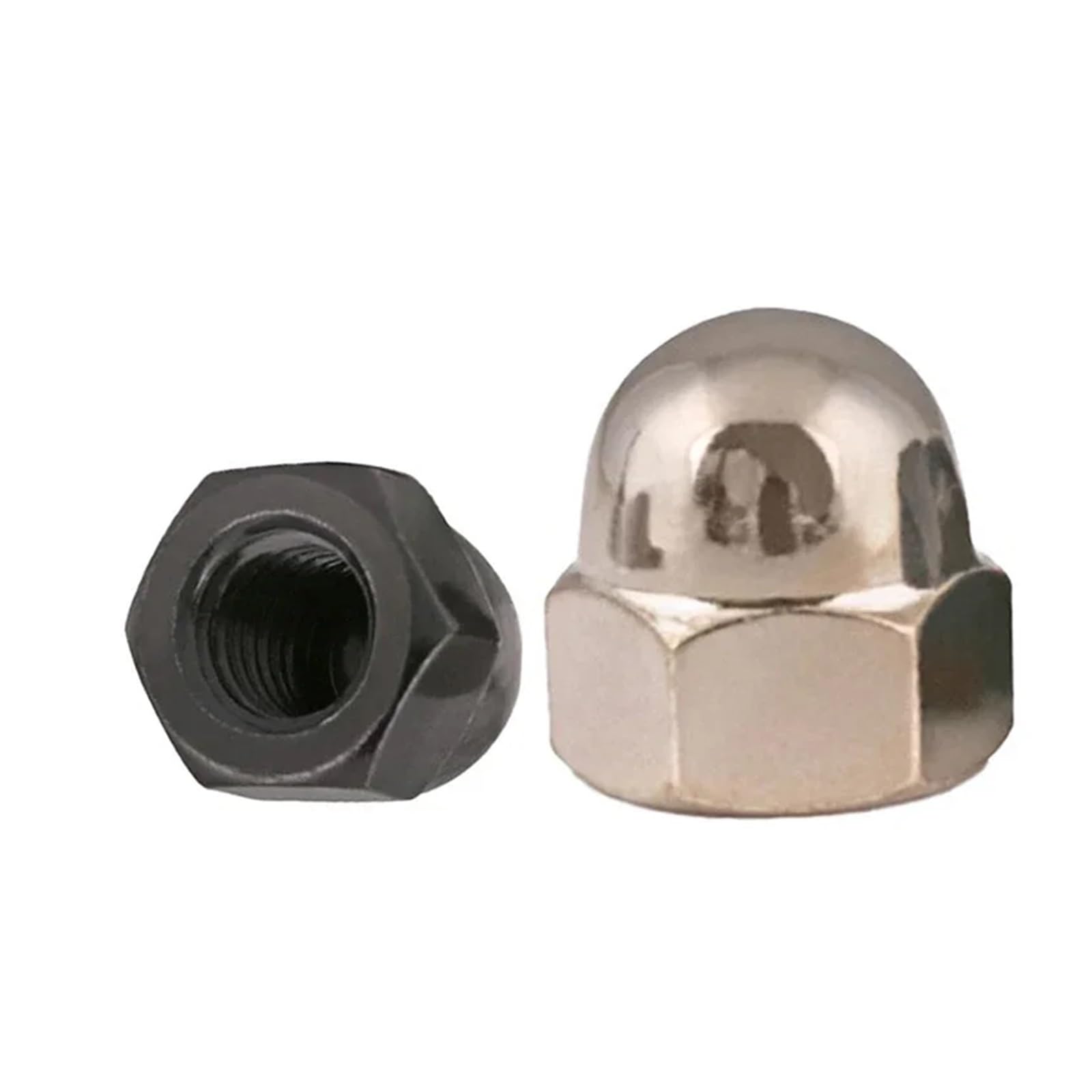 Sześciokątne nakrętki kołpakowe, Nakrętki żołędziowe ze stali węglowej M3-M12 czarne/niklowane Opakowanie 10+ sztuk(Black,M8-2pcs)