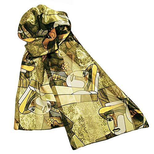 Picasso Art Print Sheer Silky Long Neck Scarves for Women