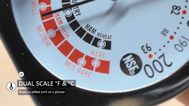 Image of Leave in Probe Meat Thermometer Oven Safe Dual Pointer Dial BBQ Grill