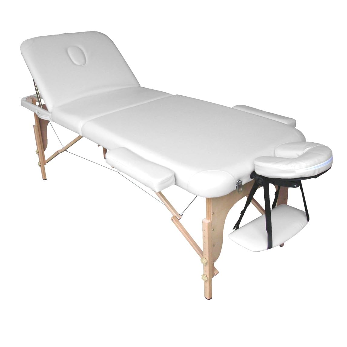 Lit de Massage Portable Pliable Professionnel pour esthétique physiothérapie l'épilation manucure pédicure Reconstruction des Ongles Nail Art Lits Massage réglables Confortables (Blanc)