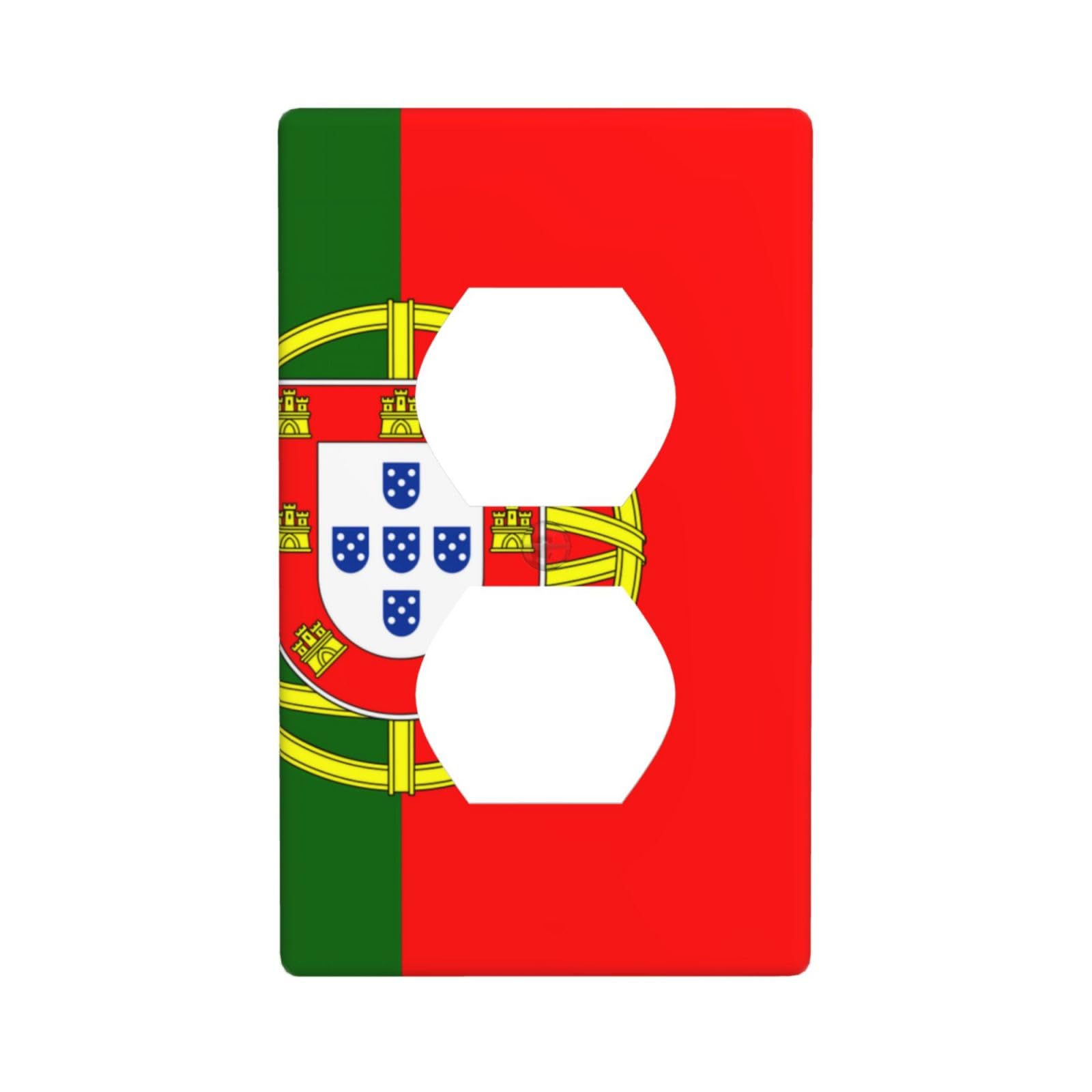 Portuguese Flag Unbreakable Polycarbonate Switch Plate-1 Gang Screwless Wall Plate for Home Office