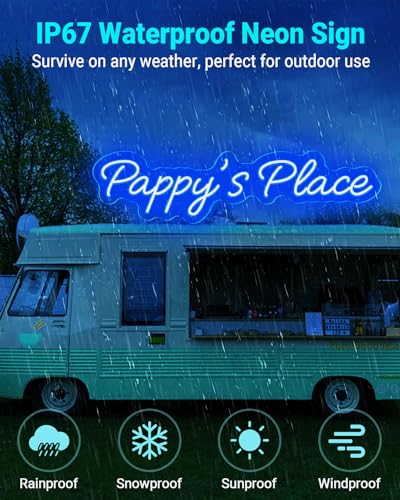 Image of Professional Custom Outdoor Neon Sign for Business, Large IP67 Waterproof Personalized LED Neon Lights, Customizable Logo Light Up Signs for Commerce Office Shop Store Food Trucks Bar Party Wedding