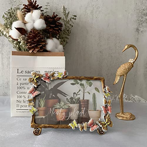 Tricune Floral Picture Frame Display Photo 4X6 Photo Frame Made Of Metal And High Definition Glass For Table Top Display Horizontal Vertical #TOP4