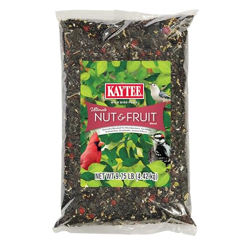 Kaytee Ultimate Nut and Fruit Wild Bird Food for Cardinals, Finches, Chickadees, Nuthatches, Woodpeckers, Grosbeaks, Juncos, 9.75 lb