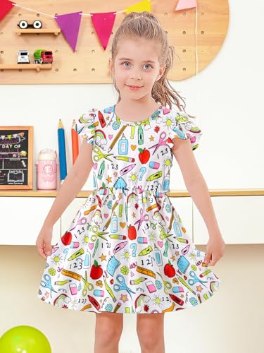 RAISEVERN Back to School Dresses for Girls Sleeveless Ruffle Sundress Outfits2