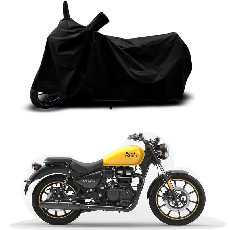 Image of 100% Scratchproof /UV-Rays /Heat Protection /Birds Dropping /Water Resistant /Dust Proof /Waterproof /Bike Scooty Two Wheeler Body Cover Compatible for Super Meteor 650 STD All Varients[Black]