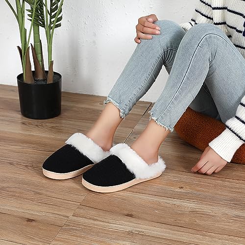 Fuzzy Memory Foam Slippers for Women - Cozy Fleece Lined for Indoor & Outdoor Comfort House Shoes2