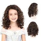 Onedor HairWiz: 20-inch Chocolate Brown Curly Wig - Perfect for Halloween & Cosplay with Included Wig Cap (Kids Size)