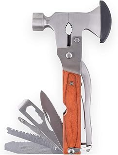 Multifunction Multipurpose MultiTools Multi-tool Camping Survival Hammer Wood Inlay Handle Metal Portable Multi Tool Outdoor Gadgets mini Axe