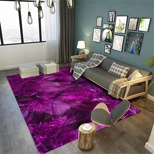 Tapis salon grand format violet protégeant le sol de la chambre de votre fille - 2