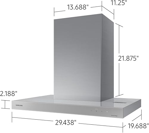 Miniatura 8 de Samsung 30" a medida inteligente montaje en pared campana en gris limpio, NK30CB600WCGAA
