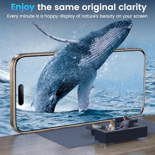 Image of Fotbor for 3Pack iPhone 16 Pro Max Screen Protector with 3Pack Camera Lens Protector, 9H+ Tempered Glass Easy Installation Kit, Case Friendly iPhone 16 Promax